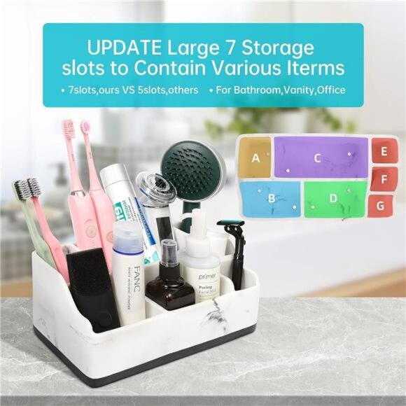 Toothbrush Holder Bathroom Organizer Countertop - Picture 5 of 7